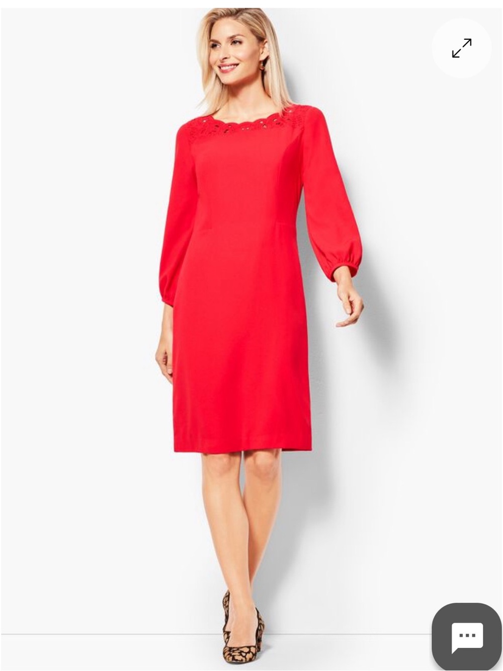 Talbots Women’s Red Long-Sleeve Sheath Dress